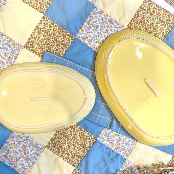 Set of 2 Corn Cob Platter Terrace Ceramics Pattern 210 211 USA Made Mid Century - Picture 4 of 7